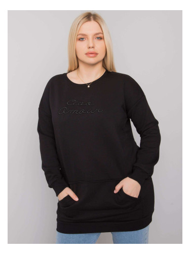 Black Plus Size Kangaroo Sweatshirt