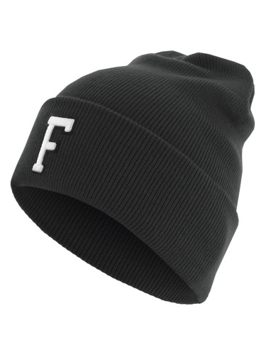 Knitted hat with letter cuff F