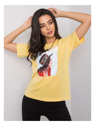 Yellow women's t-shirt with print