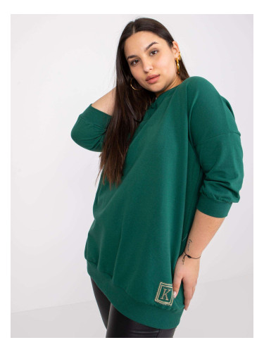 Ciemnozielona długa blouse plus size Odile