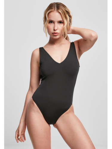 Women's recycled high-leg swimsuit black