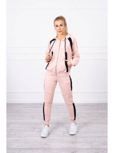 Striped sports set in dark powder pink