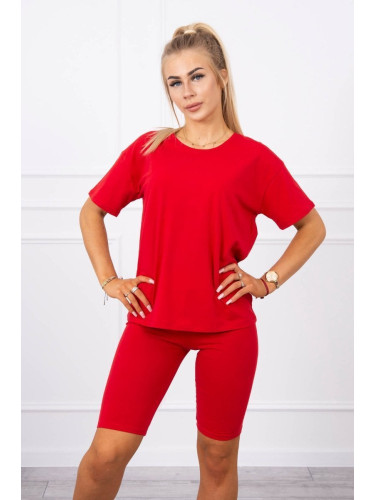 Set of top+leggings red