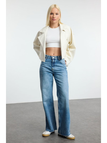 Trendyol Blue High Waist Wide Leg Jeans