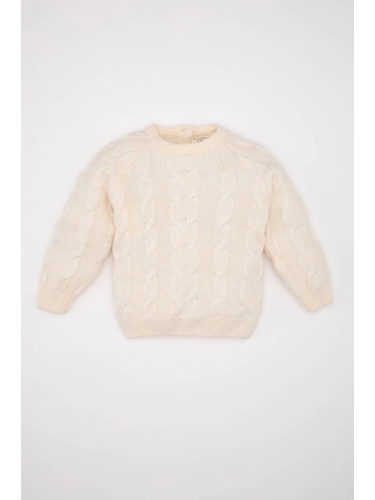 DEFACTO Baby Boy Ecru Crew Neck Knitwear Sweater