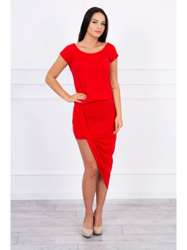 Asymmetrical dress red