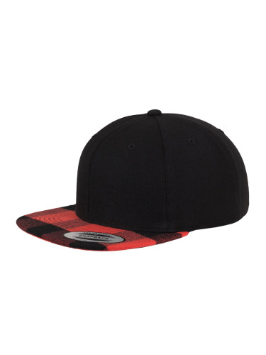 Plaid Flanell Peak Snapback blk/red