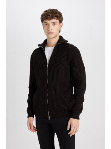 DEFACTO Standard Fit Turtleneck Cardigan