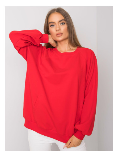 RUE PARIS Red cotton sweatshirt without hood