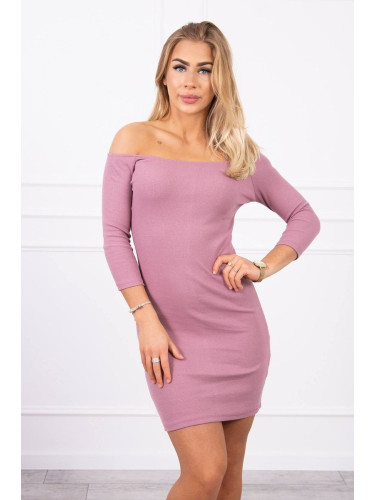 Fitted dress - ribbed dark pink