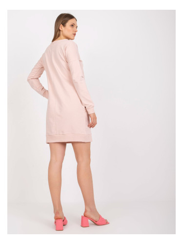 Light pink sports basic dress without hood