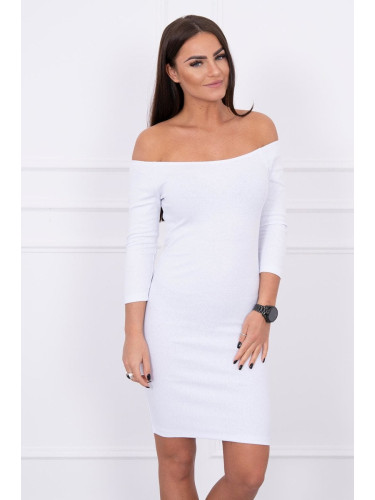 Fitted dress - ribbed white