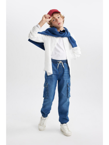 DEFACTO Boy's Cargo Jogger Elastic Banded Leg Jean Trousers