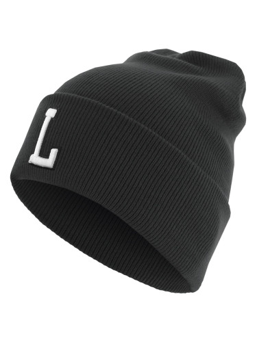 Knitted hat with letter cuff L