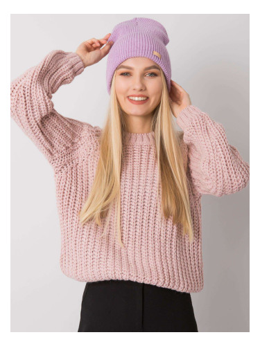 RUE PARIS Light purple knitted hat