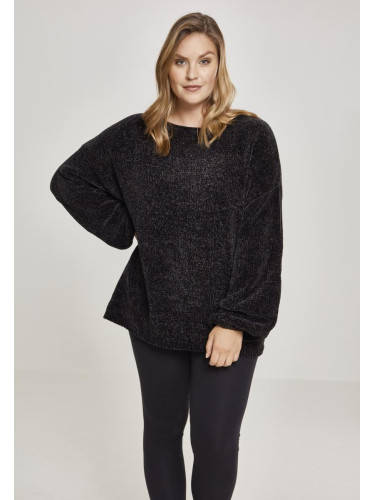 Women's oversize chenille sweater black