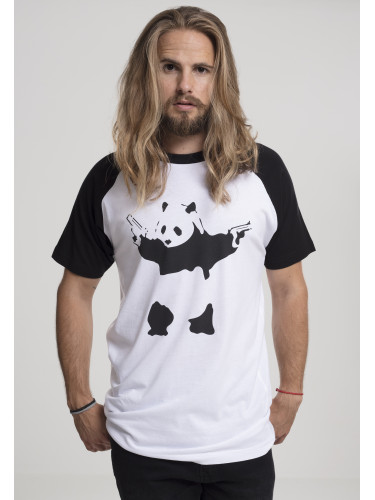 Тениска с брандирана Banksy Graffiti Panda Raglan