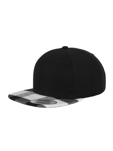 Checked Flanll Peak Snapback blk/wht