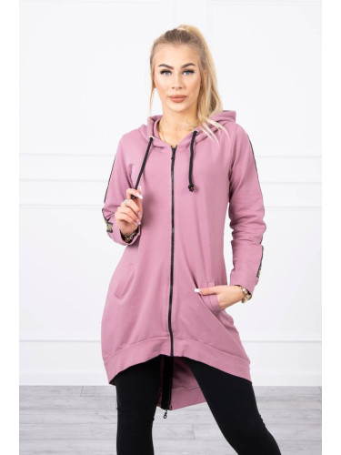 Sweatshirt with back zip dark pink