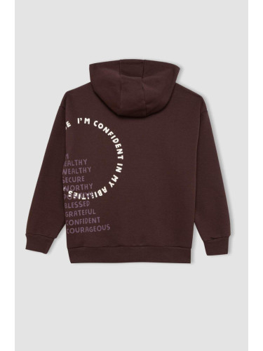 DEFACTO DFM - Boy Oversize Fit Hooded Printed Sweatshirt