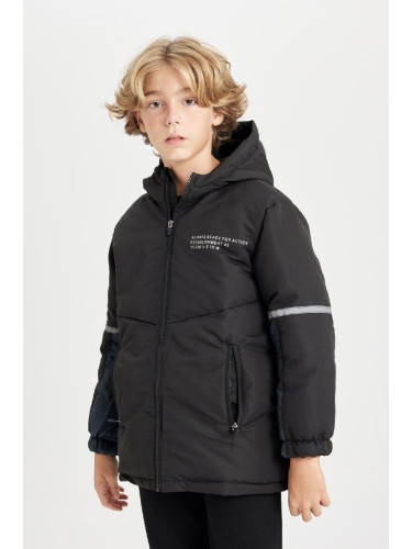 DEFACTO Boy's Water Repellent Hooded Raincoat