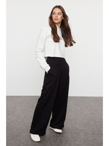 Trendyol Black Slim Extra High Waist Wide Leg/Wide Cut Trousers