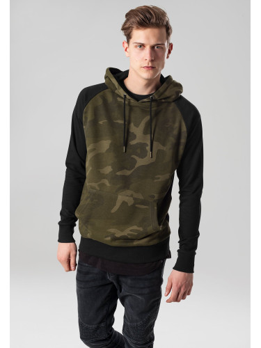 Camo Contrast Raglan Hoody olive camo/blk