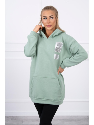 Hoodie with dark mint patches