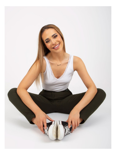 Basic white ribbed cotton top RUE PARIS