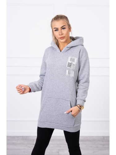 Hoodie with grey patches