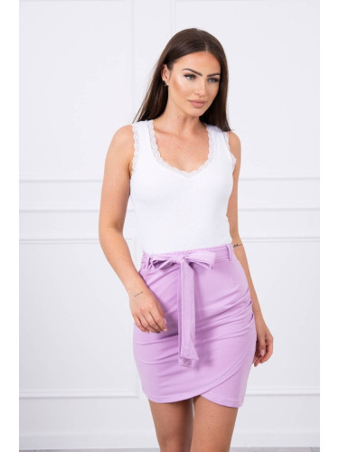 Wrap skirt with waist tie purple