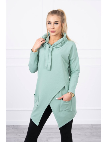 Tunic with clutch front Oversize dark mint