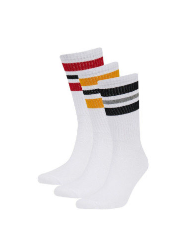 DEFACTO Men's Comfortable Elastic 3-Pack Cotton Long Socks