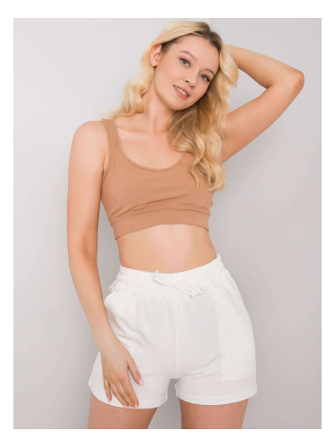 RUE PARIS Camel crop top