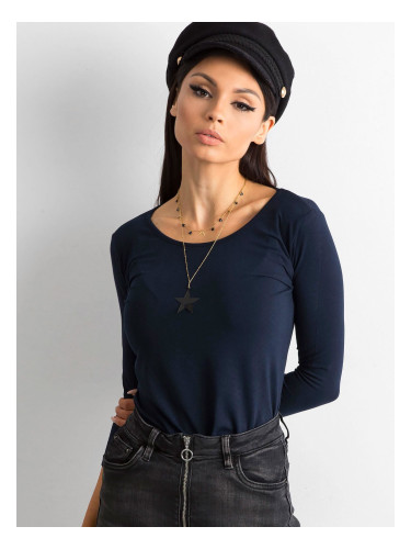 Basic navy blue cotton blouse