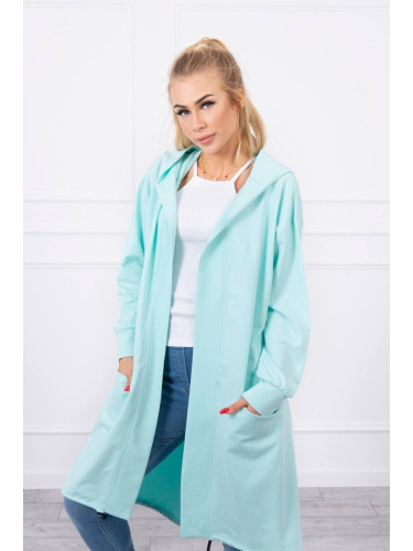 Oversize mint hooded cape