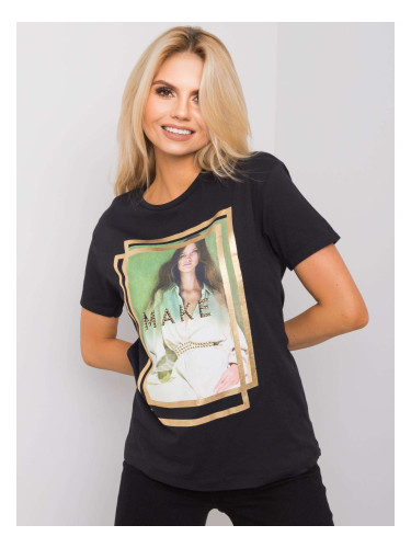 Women's black t-shirt with print