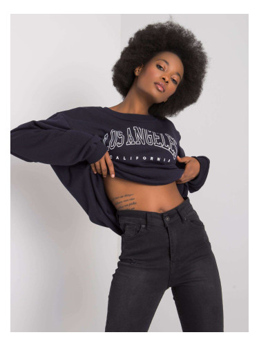 RUE PARIS Navy blue hoodie without hood