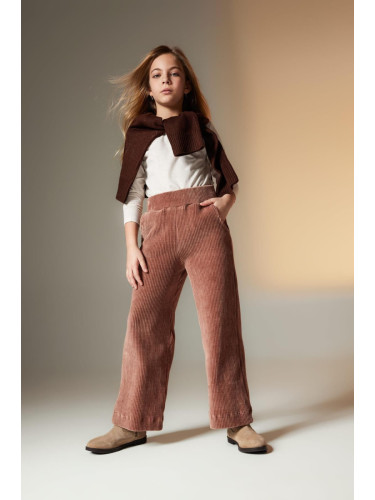 DEFACTO Girl's Wide Leg Velvet Sweatpants