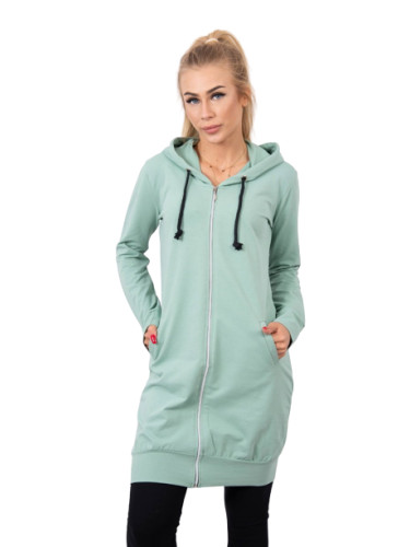 Women's long hoodie Kesi - dark mint