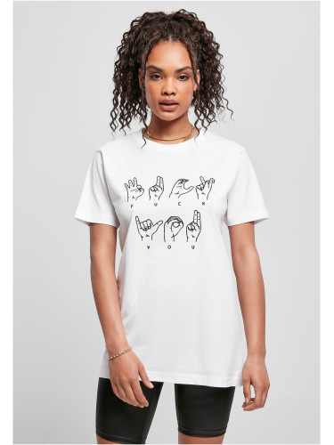 Women's FU T-shirt in sign language white