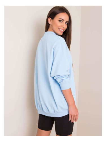 Basic light blue cotton sweatshirt