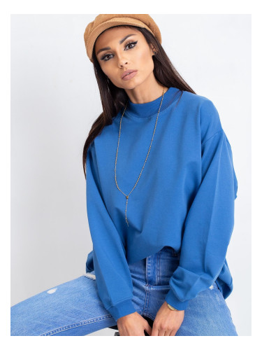 Basic blue cotton sweatshirt