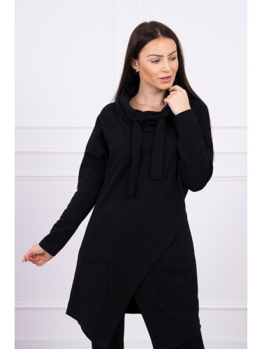 Tunic with a clutch front Oversize black