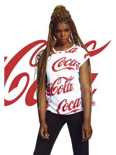 Women's T-shirt Coca Cola AOP white