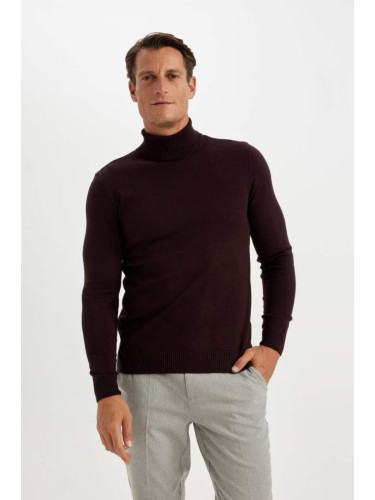 DEFACTO Slim Fit Turtleneck Sweater BORDEAUX