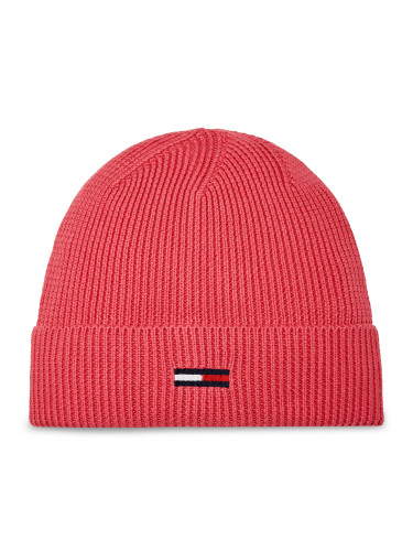 Шапка Tommy Jeans Tjw Elongated Flag Beanie AW0AW16102 Розов