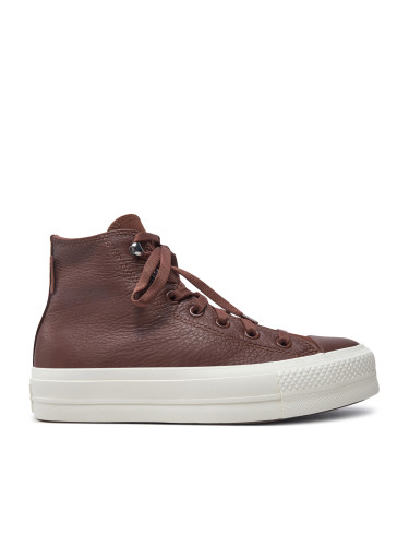 Кецове Converse Chuck Taylor All Star Lift Platform Water Repellent Leather A10362C Кафяв