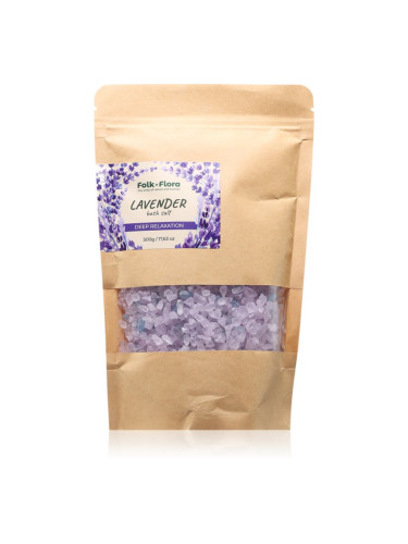 Folk & Flora Lavender релаксираща сол за вана 500 гр.