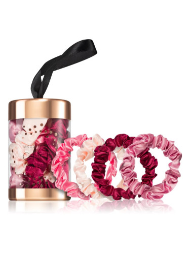 BrushArt Gift for You Slim satin scrunchie set ластици за коса Pink & Red